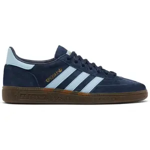 Adidas Handball Spezial Navy Gum Round Toe Lace Closure All Seasons Sneakers SKU BD7633 Cow Suede Gum Sole OrthoLite Sockliner
