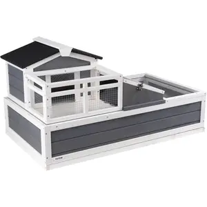Father's Day Gift VEVOR 3-Room Tortoise House,Tortoise Habitat with Balcony & 2 Stories, Cedar Wooden Tortoise Enclosure Indoor & Outdoor with Ramp, Tray, Openable Roof, Large Reptile Cage, 44" x 25.6"x 24"