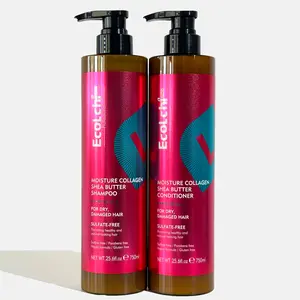 ECOLCHIPRO Collagen Shampoo and Conditioner Set Natural Ingredien Moisture Deep Conditioning Shampoo and Conditioner for Dry and Damaged All Hair Types 2X750ml 2X25.6 fl. oz Cleansing Moisturizing Hydrate Haircare Cleanser