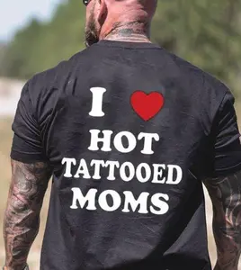 I Love Hot Tattooed Moms Shirt, Menswear, I Love Mom Shirt, Funny Tattoo Mom Tshirt, Unisex Short Sleeve Tee, Trending T-shirt- Gift For Men-men's shirt, Casual Womenswear, Unisex, Top, Unisex