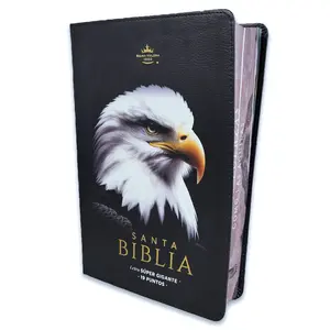 Bible in Spanish 19 Point Super Giant Font Reina Valera 1960 Imitation Leather Black Eagle and Message on Index