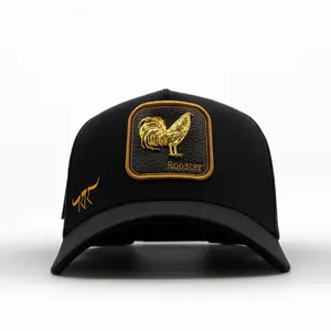 THE KING RANCH GALLO Blac/Blac Baseball Cap with Gold Embroidery Be Real Without Screwing Anyone Design Black Material Unique Text Design