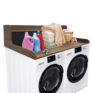 Garvee Wooden Laundry Countertops with Versatile Storage Options Including 2-Tier and 2-Drawer Designs, Featuring Waterproof Surfaces, Edge Rails, Non-Slip Pads, Perfect for Washer Dryer Organization and Laundry Room Storage