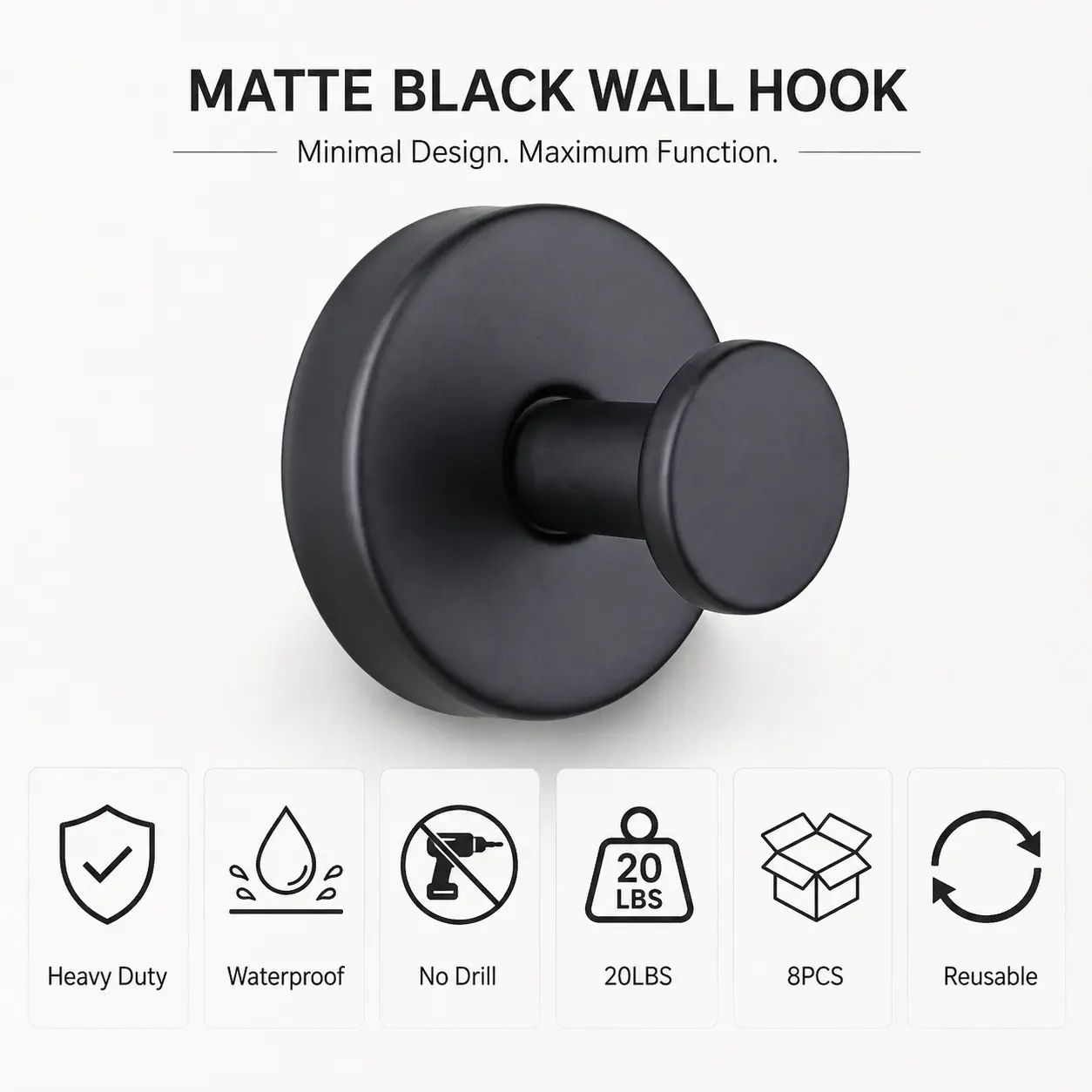 8Packs Shower Hooks for Inside Shower, Heavy Duty Suction Cup Hooks for Glass Window, Removable Towel Hooks for Bathrooms, Waterproof Wall Hooks without Drilling, Space-Saving Suction Hooks for Towel, Loofah, Robe
