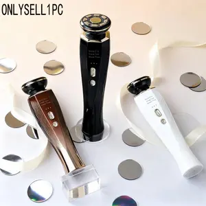 Multifunctional USB charging facial massage device, household beauty instrument, facial massage import/export device, lifts and tightens crow's feet, warm sensation cleansing, metal head skin care, 3-in-1 red light therapy facial massage device