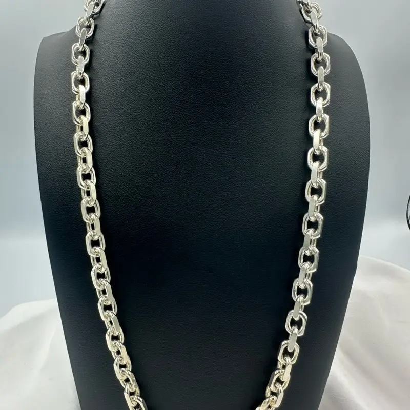 925 Sterling Silver Heavy Chain Necklace, 24in, 7.71mm Solid Links, Casual Daily Wear Jewelry (SG-118)