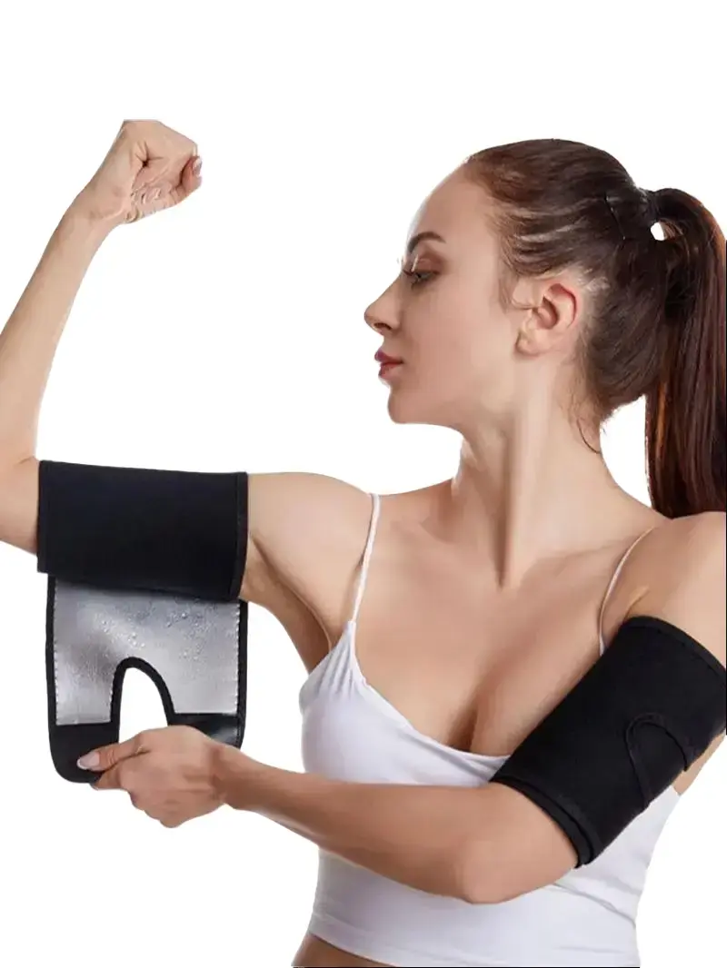 Neoprene Compression Sauna Arm Trimme Sleeves - Sweat Trimmer, Slimmer, Shaper for Gym Workout - Sports & Outdoor Fitness Agility Training Accessories