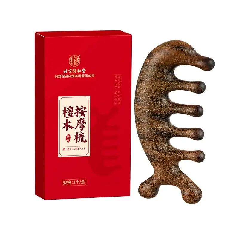 Herbal Sandalwood Massaging Comb-Wood Massage for Hair Growth & Relaxation