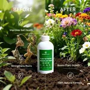 Concentrated All-Purpose Liquid Plant Nutrient, Balanced Water-Soluble Fertilizer for Potted Flowers, Green Plants, Vegetables and Fruit Saplings, Mild Nutrient Supplement for Indoor Outdoor Home Gardening Daily Maintenance