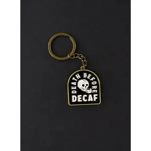 Death Before Decaf Coffee Keychain