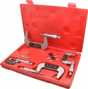 Value Collection Mechanical Outside Micrometer Set: 4 Pc, 0.01 mm Graduation Ratchet Stop Thimble 601-1024