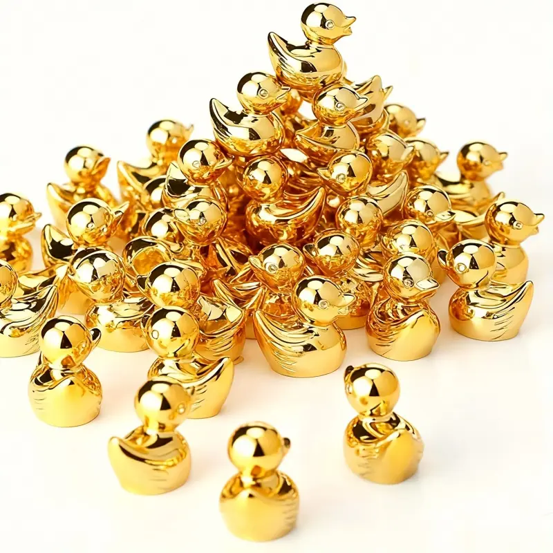 20 Mini Golden Duck Mini Yellow Duck Statue Decor Figurine Decorative Sculptures Bulk Ducklings Mini Jewelry Dollhouse Decoration DIY Craft Fairy Garden Landscape Christmas Party Gift