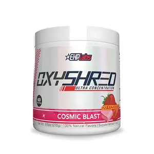 EHPLabs OxyShred Ultra Concentration Pre Workout Powder - 60 Serves 150mg Caffeine Sugar Free Vegan Friendly Gluten Free Men & Women Health Fitness Supplements Clean Natural Energy Edible Product for Optimum Performance Cosmic Blast Flavor
