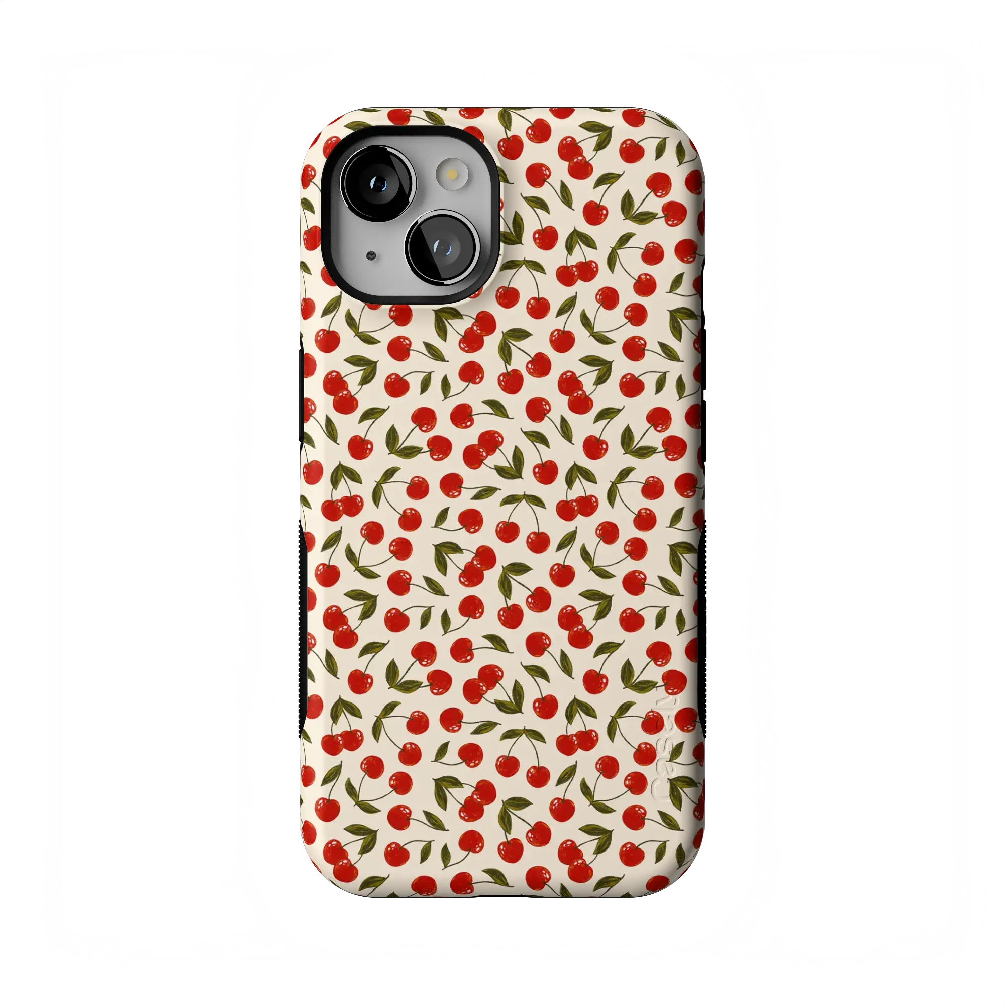 Casely iPhone 13 Case | Cherry on Top | Red Cherries | Bold Protective Design | Compatible with MagSafe
