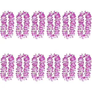 12 Pcs Thicken 41 Inch Purple Hawaiian Leis for Graduation Party, Dance Party, Photo Prop in Outdoors (12 Pcs)