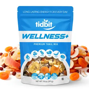 Tidbit Premium Trail Mix with Tropical Dried Papaya, Pineapple, Cranberries, Banana & Coconut Chips – Healthy Trail Mix Fruit Snack Mix for Natural Energy, Vegan Gluten Free, 14 oz Resealable Bag