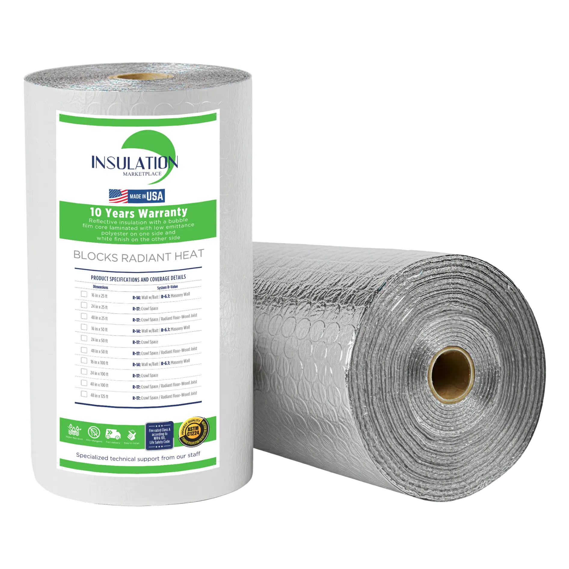 SmartBUBBLE - Reflective Double Bubble Insulation - White / Foil