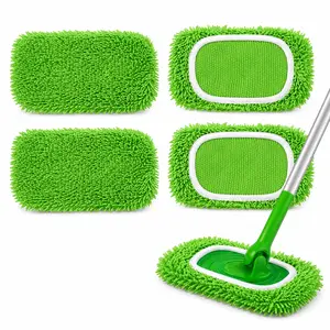4 Pieces of Multi-purpose Mop Cloth, Super Absorbent, Wiping The Floor Without Leaving Any Traces, Dust and Dirt Removal Cleaning Pad Spin Mop Refill Reusable Mop Pads mop and bucket set