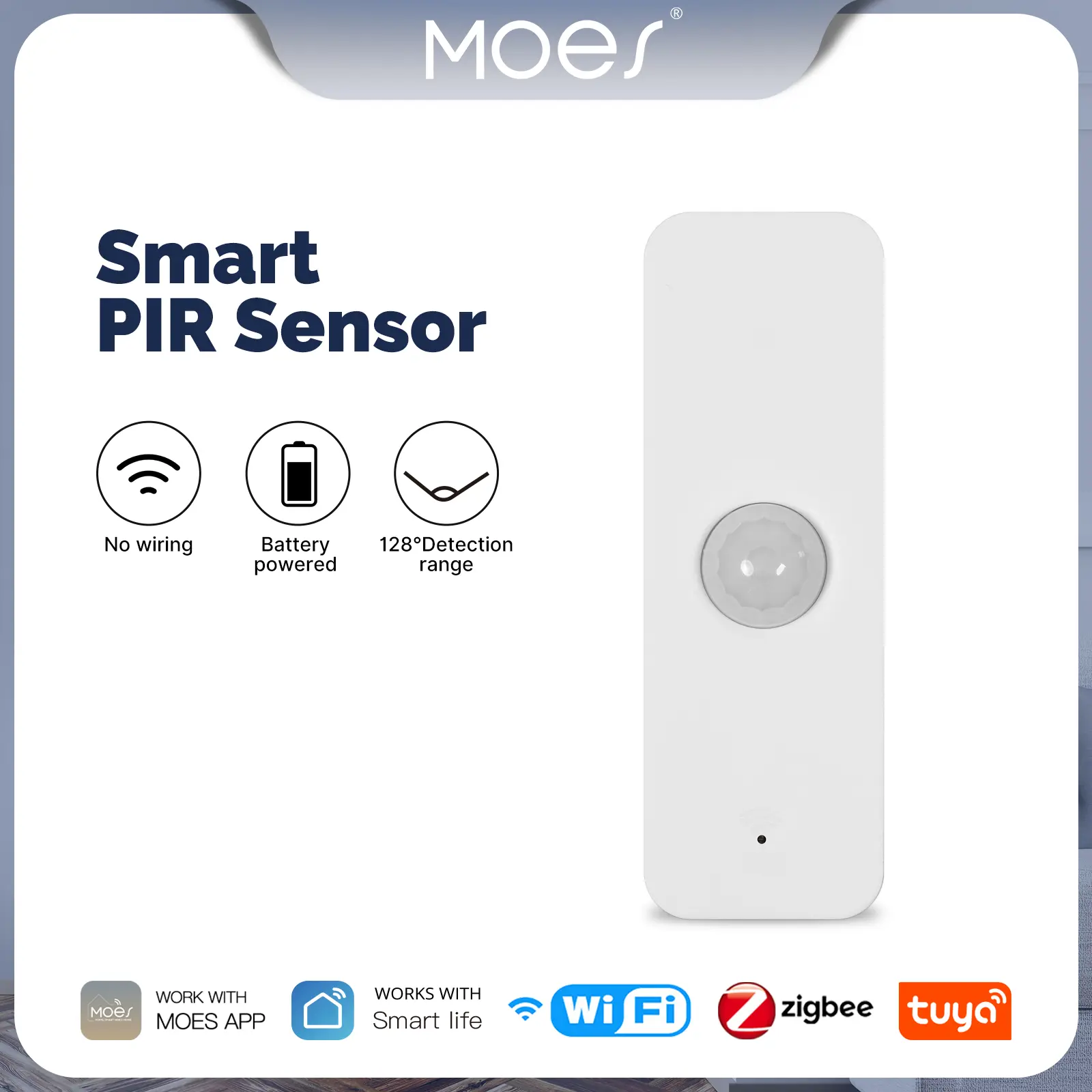 MOES Wi-Fi Infrared Human Presence Sensor, Detects Stationary Presence, True Hands-Free Automation, Easy Mount — Ceiling or Wall, Privacy-First Design