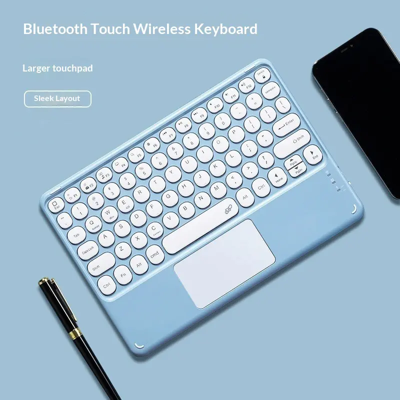 Wireless Keyboard with Touchpad Portable Compact for IPad Samsung Xiaomi Tablet Keyboard for Phone Laptop 10'' Keyboards Bluetooth Rechargeable