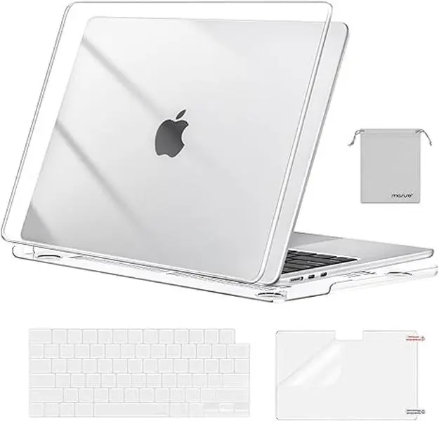 MOSISO Compatible with MacBook Air 13.6 Inch Case M5 2026 M4 M3 M2 2025-2022, for Models A3449 A3240 A3113 A2681, 4-in-1 Protective Hard Shell Case with Keyboard Cover, Screen Protector and Storage Pouch