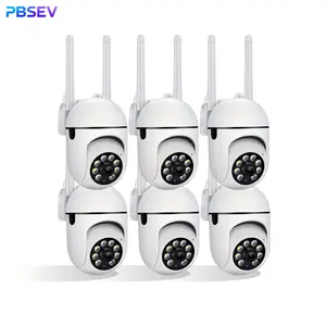 PBSEV 360° Panorama HD Home Security Cameras, 1080P PTZ Dual Lens Flock Camera with Auto Tracking Motion Alerts, 2-Way Audio, Night Vision Surveillance, Easy Install 6pcs