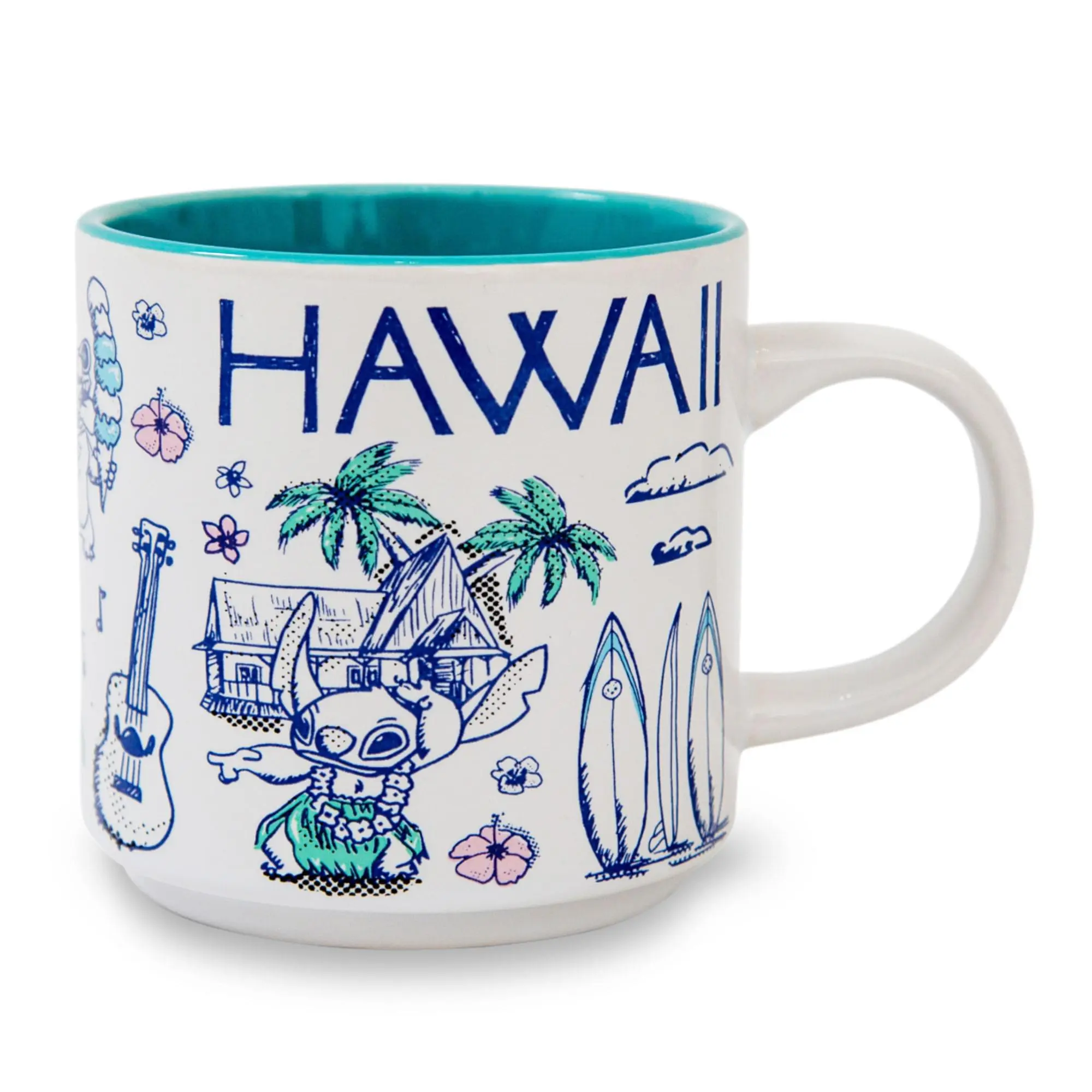Disney Lilo & Stitch Hawaii Allover Icons Ceramic Stacking Mug | Holds 13 Ounces Disney Lilo & Stitch Hawaii Allover Icons Ceramic Stacking Mug | Holds 13 Ounces