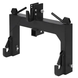3000lbs 3-Point Quick Hitch Adapter for Category 1 & 2 Tractors, Quick Attach System, 2 Receivers, Adjustable 14.5"-17.5" Level - 27.5" Arm Width, Heavy Duty Farm Equipment Attachment