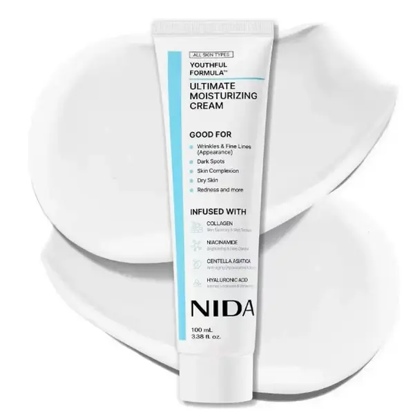 NIDA Youth Moisturizing Face Cream 100ml, CollagenNiacinamide Centella & Hyaluronic Acid, Reduce Dark Spots& Wrinkles, Dark Spots, Skincare Hydrating Daily MoisturizerMoisture Hydrate