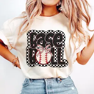 Baseball Coquette, Brushstroke Baseball, Game Day Baseball, Baseball Bow, Baseball Mama, Baseball Mom T-shirt
