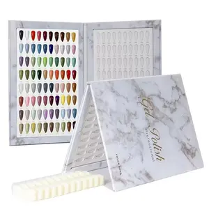 160-Piece Colorful Artificial Nail Sample Book (Includes 240 Nail Color Swatches) — A portable nail polish and artificial nail set designed for nail technicians, featuring a book-style design for easy reference of nail color swatches tiktokshopspringglowu
