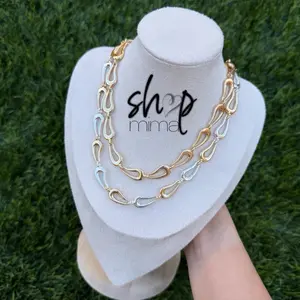 Shop Mima Swivel Teardrop Necklace - Gold & Silver Chain Design for Women's Fashion Jewelry