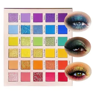 30 Vibrant Colors Painted Palette Gradient Multicolor Eye Makeup Matte and Glitter Eye Shadows Palette Metallic & Glitter Finishes High Pigment Long Lasting Vivid Colors Perfect for Any Style Duochrome Palette Eyeshadow Multichrome Cosmetic