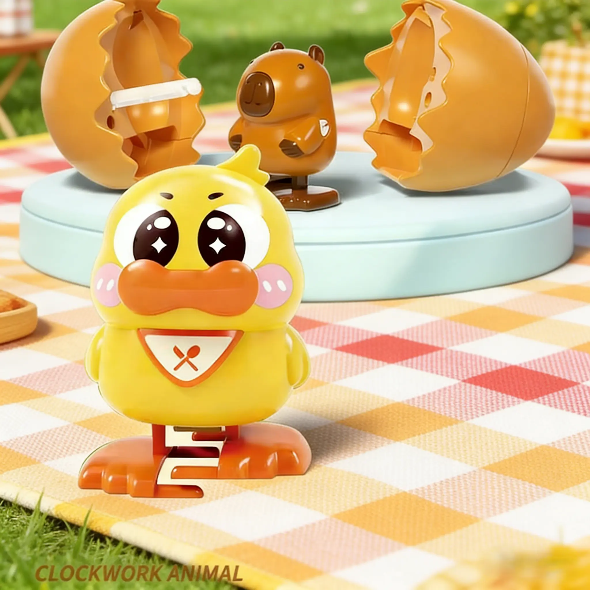 Wind-up animal hatching eggs. The shell pops open automatically to reveal a walking baby animal. A fun, reusable clockwork toy and great novelty gag gift. Perfect as an Easter gift!