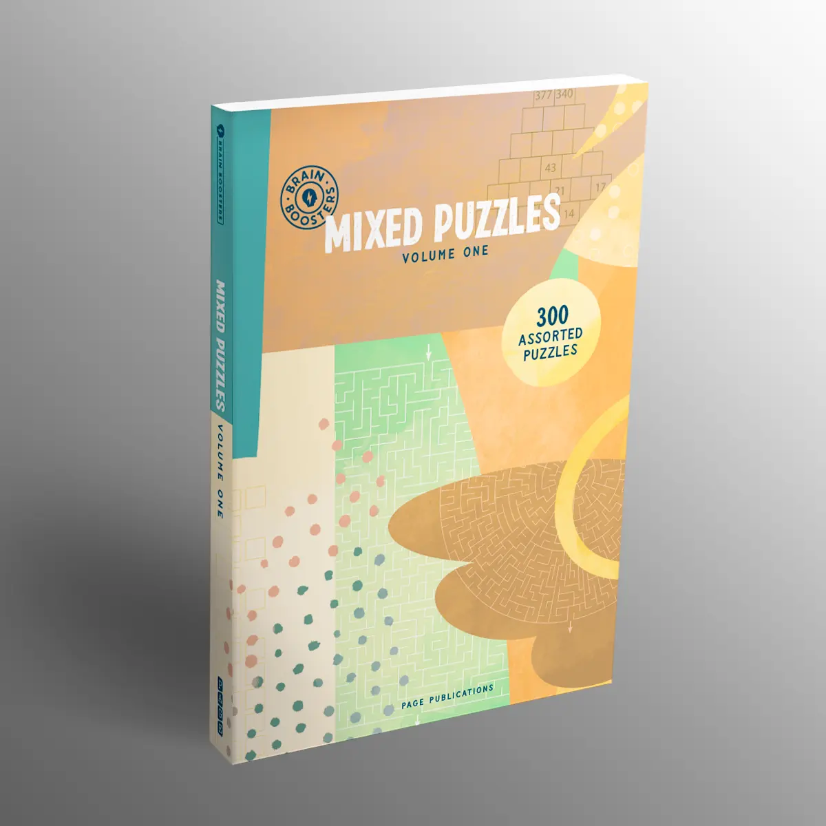 Brain Boosters Mixed Puzzles Volume 1 - Educational Enrichment Book with Sudoku, Crossword Puzzles, Word Searches, Mental Stimulation Activities, Book Lover Gift, Puzzle