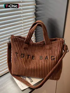 Large Capacity Corduroy Handbag, Crossbody Purses, Casual Crossbody Bag, Commuter Shoulder Bag, Tote Bag, Suitable for Commuting, Shopping, Leisure Outings, Work