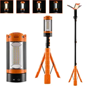 Rechargeable 10000mAh LED Camping Light with Tripod, 2100 Lumens Dimmable Work Light for Outdoors, Portable & Cordless