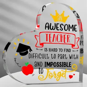 Heart Shaped Acrylic Ornament, Teacher Appreciation Gift, Graduation Memorial Gift, Perfect Teacher Gifts for Male and Female Teachers