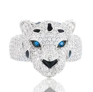 【#R519 】Leopard Ring UCCIYO Lab-Created Moissanite S925 Sterling Silver Moissanite Ring for Women Men Hip Hop Jewelry Gift summerwins