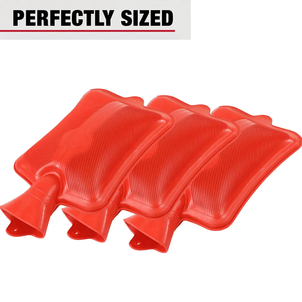 Classic Red Rubber Hot Water Bottle, Hot Compress, Cramps, Arthritis, Back Pain, Muscle Soreness, Injuries Durable large hot water bottle for hot compression and hyperthermia, pain relief heating pads