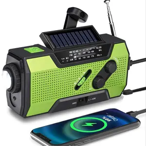 Portable Solar Powered Radio, Multifunctional Radio, USB Rechargeable Emergency Weather Radio, SOS Alarm Flashlight Function Radio for Indoor & Outdoor