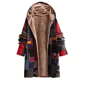 Women's Hooded Sweatshirt Warm Plush Jacket Large Size