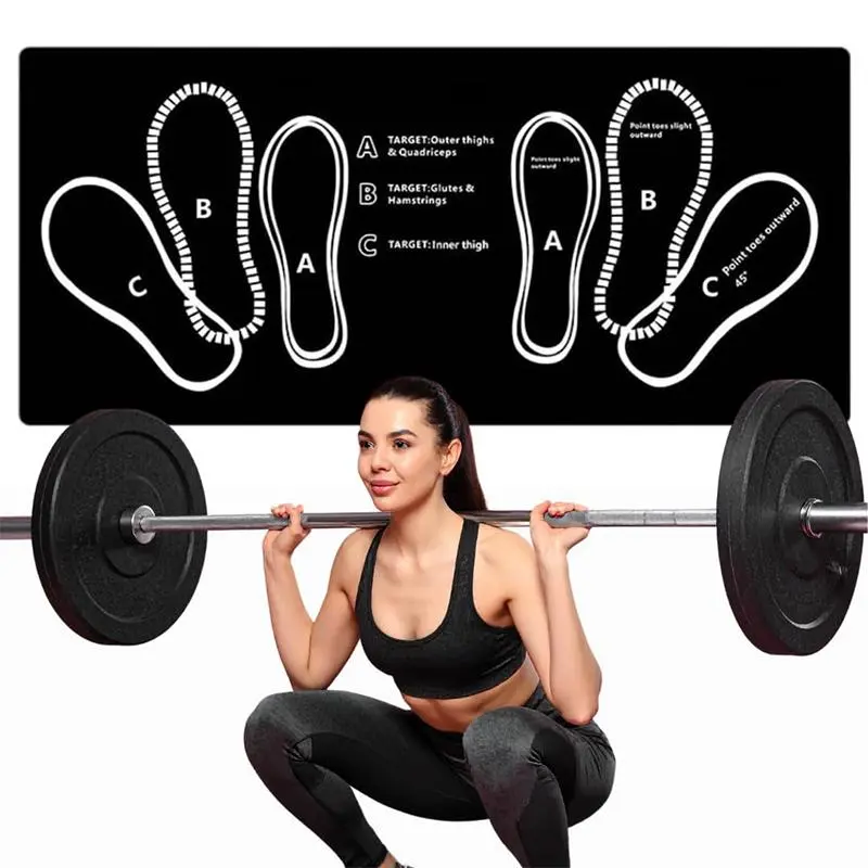 Exercise Mat Perfect for Squats, Leg and Ab Workouts, Squat guide mat, Lightweight and Portable for Men and Women multicolored