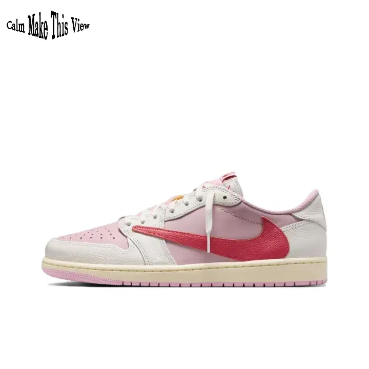 Unisex Pastel Pink Color Block Low Cut Street Footwear Mixed Grain & Suede Leather Upper Soft Pink Overlay Magenta Curved Graphic Cream EVA Foam Midsole Sweet Feminine Daily Urban Commute Fashion Sneakers