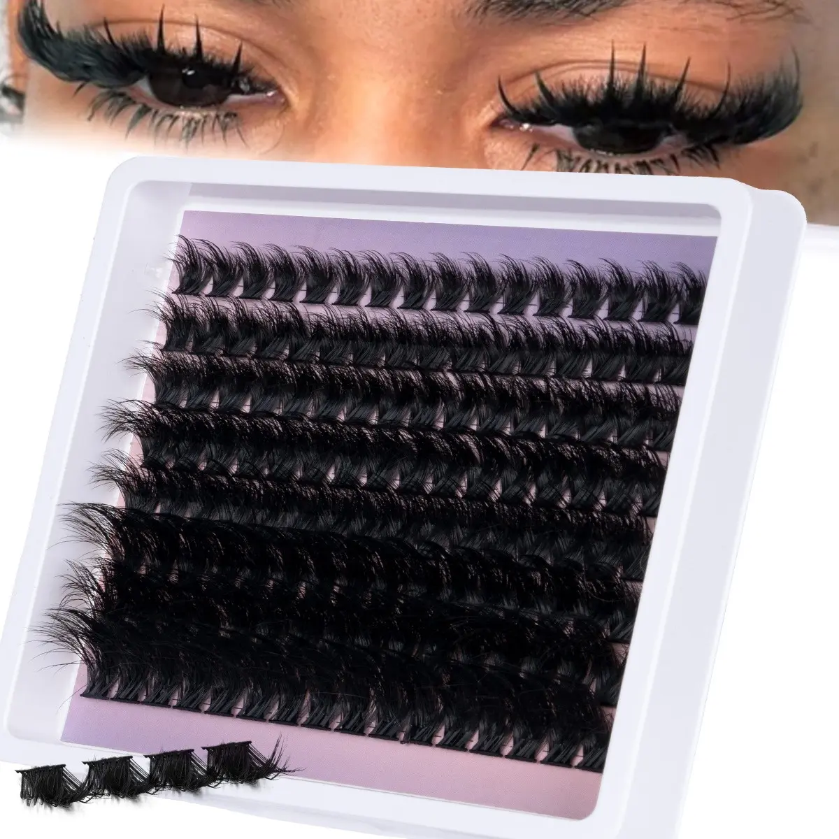 224pcs/128pcs Spikes Lash Clusters, Mixed Length Dramatic Lash Clusters, Dense Eyelash Clusters, Dramatic Volume Eyelash, Thin Band Individual Lashes, DIY Individual Eyelashes, DIY Eyelash Extensions, Volumized False Eyelashes, Volumized Fake Eyelashes