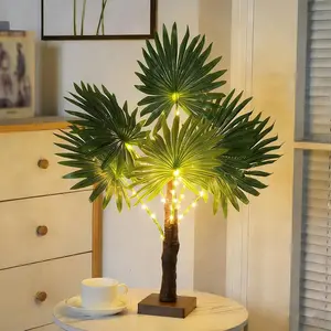 24" LED Artificial Palm Tree Lights: Tropical Aesthetic Night Light, USB/Battery Powered. Ideal Mother's Day Gift & Graduation Season Decor for Summer Vibes.