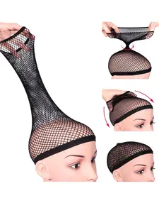 5PCS Black Wig Cap for Women Lace Front, Mesh Wig Cap for Long Hair, Non-Slip Nylon Wig Liner for Men & Women, Durable & Comfortable