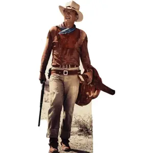 212 MAIN Official Licensed John Wayne Movie Cowboy Wild West Cardboard Cutout Standee - 74in x 26in Large, Easy Assembly, Realistic Look, Decor, Household Items Decor