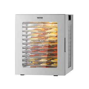 VEVOR Food Dehydrator Machine, 12 Stainless Steel Trays, 850W Electric Food Dryer with Adjustable Temperature & 24-Hour Timer, Freeze Dryer for Jerky, Meat, Fruit, Vegetables, Herbs, Dog Treats