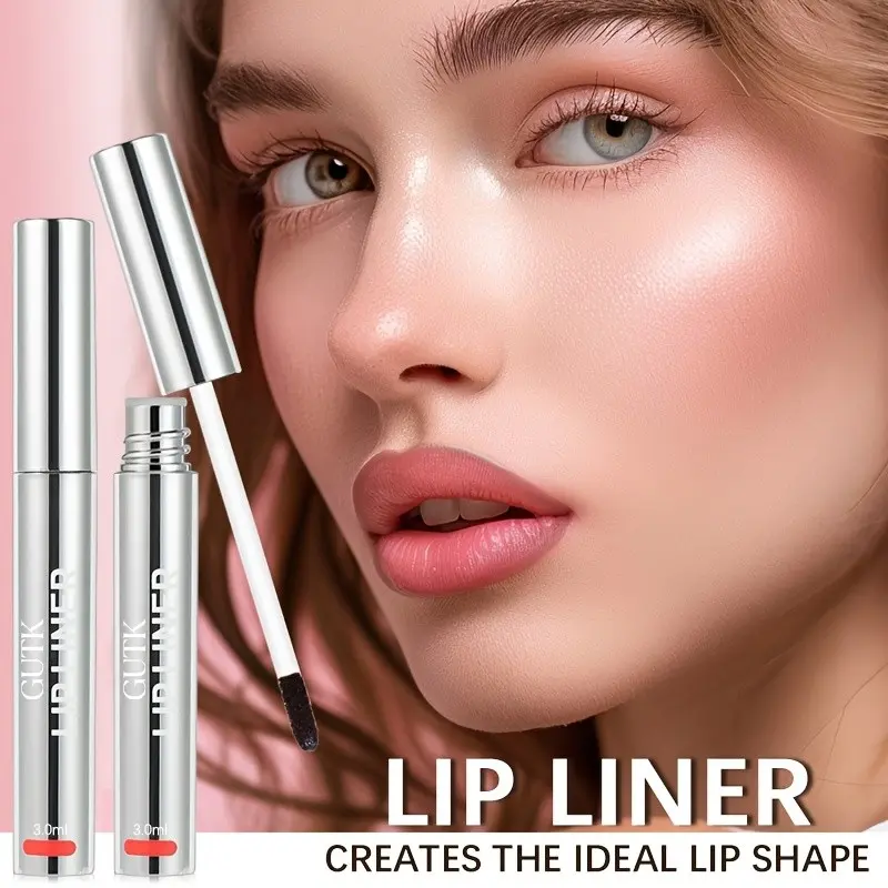 Peel-Off Liquid Lip Liner Pen, Non-Sticky Long-Lasting Matte-Finish Lip Liner with Anti-Cup Staining Lipliner